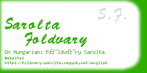sarolta foldvary business card