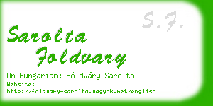 sarolta foldvary business card